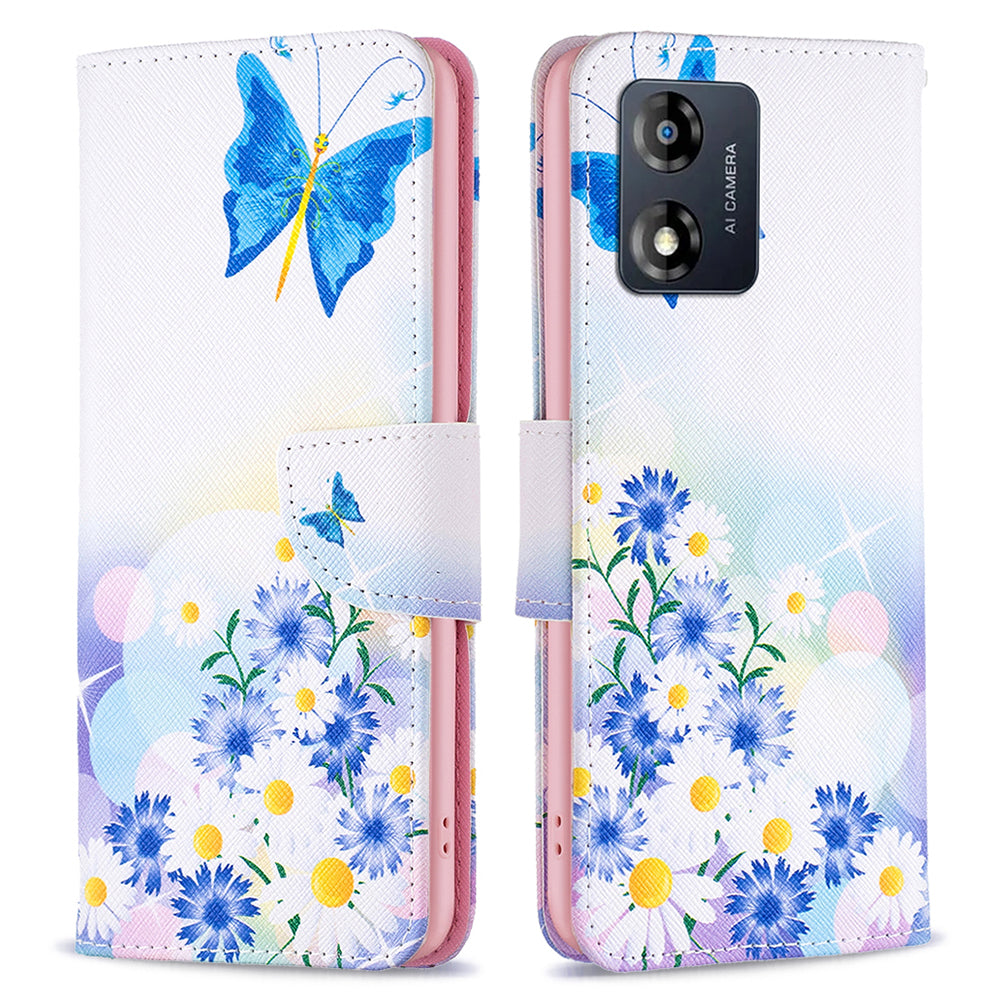 Kožené pouzdro na telefon pro Motorola Moto E13 4G s potiskem vzoru BF Kožený kryt Series-1 s plnou ochranou Flip Kryt na peněženku Kožené pouzdro na telefon pro Motorola Moto E13 4G s potiskem vzoru BF Kožený kryt Series-1 s plnou ochranou Flip Kryt na peněženku